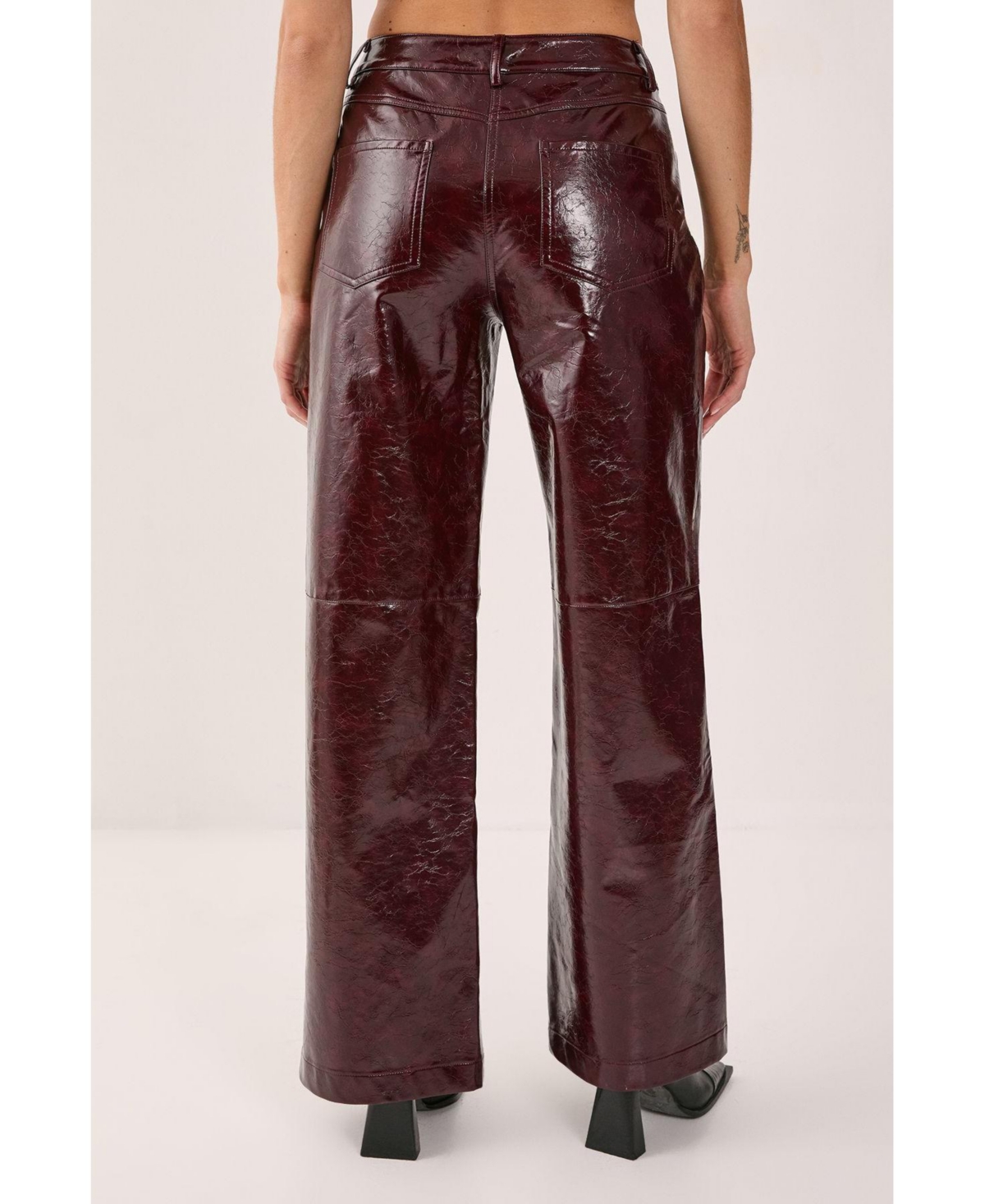 Nasty Gal Women's High Shine Faux Leather Slouch Pant