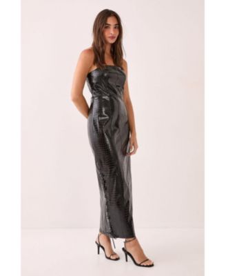Women's Croc Bandeau Lace Up Maxi Dress