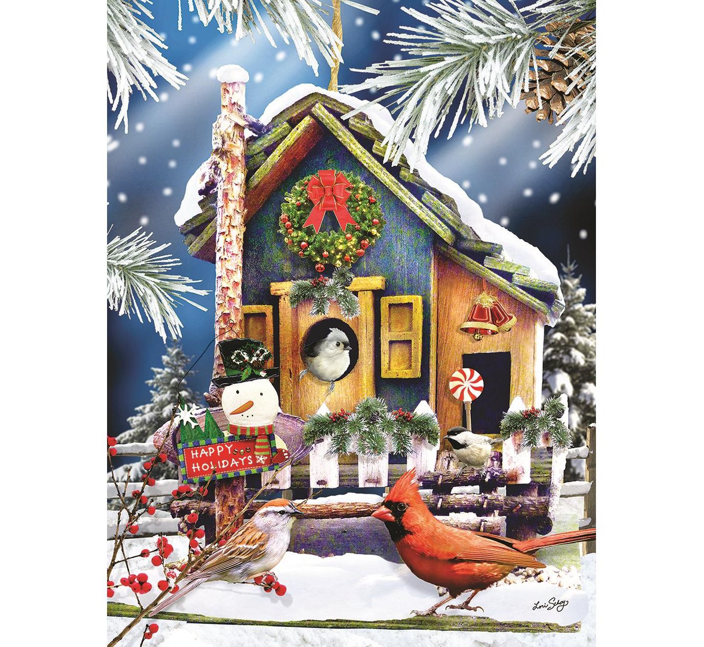 Детский пазл SunsOut Holiday Birdhouse 500-Piece Jigsaw Puzzle, от 15 лет — фото 2
