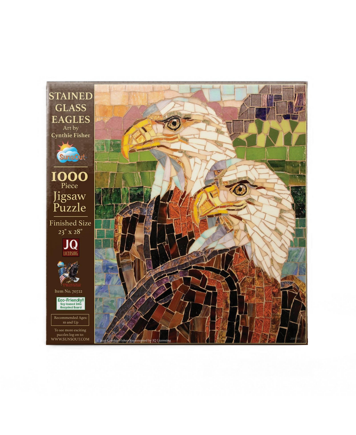SunsOut Stained Glass Eagles 1000 piece Jigsaw Puzzle for Adults