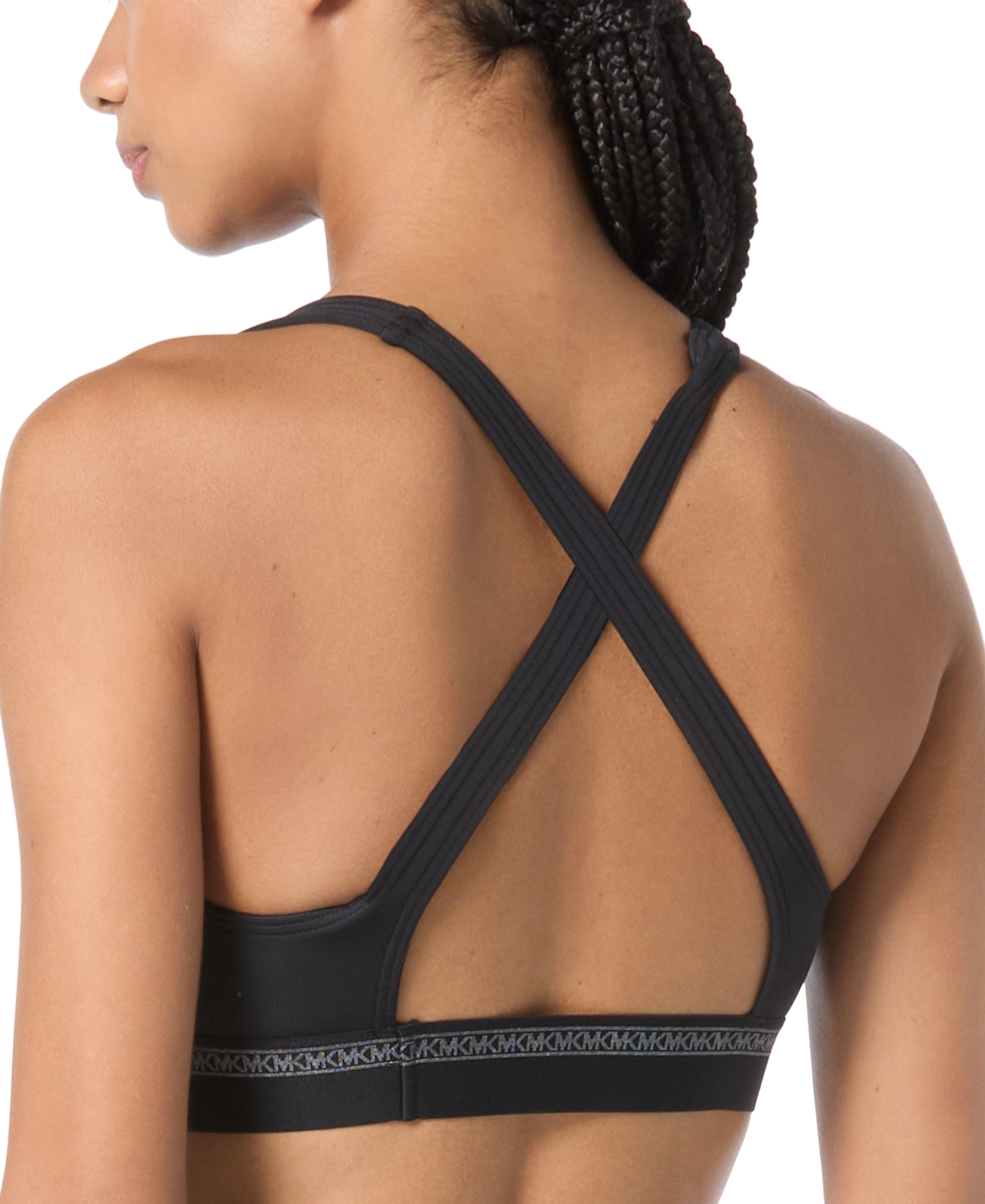 Michael Kors Women's Cross Back Scoop Neck Bra Top