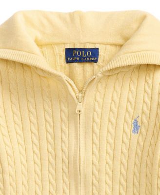 Girls' 2T-6X Mini-Cable Full-Zip Hooded Sweater