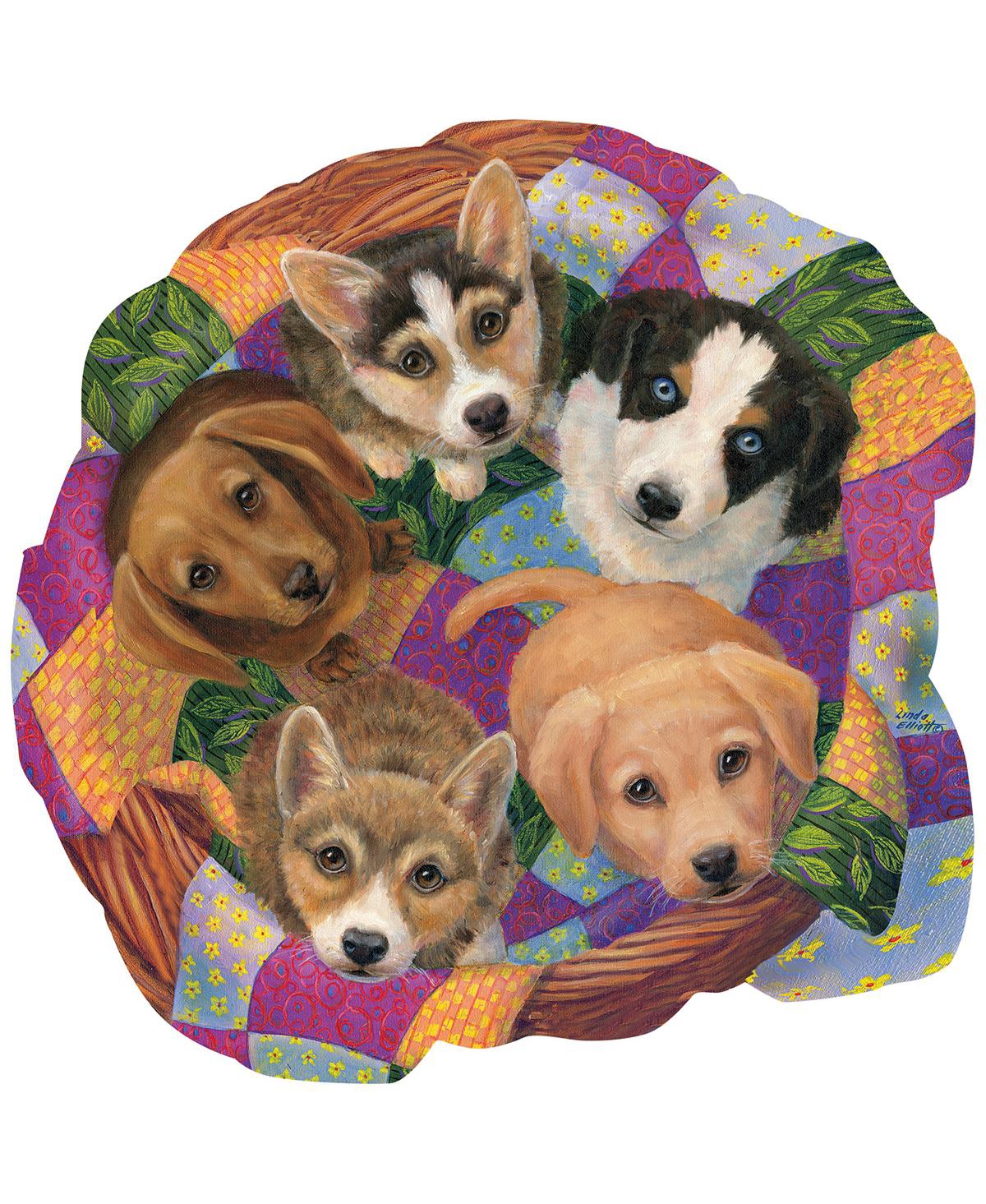 SunsOut Litter of Puppies 750 piece Jigsaw Puzzle for Adults Special Shape
