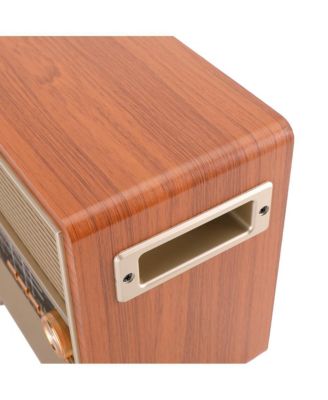 Classic Retro Style Radio with 4-Band Reception and USB/SD/AUX Connectivity