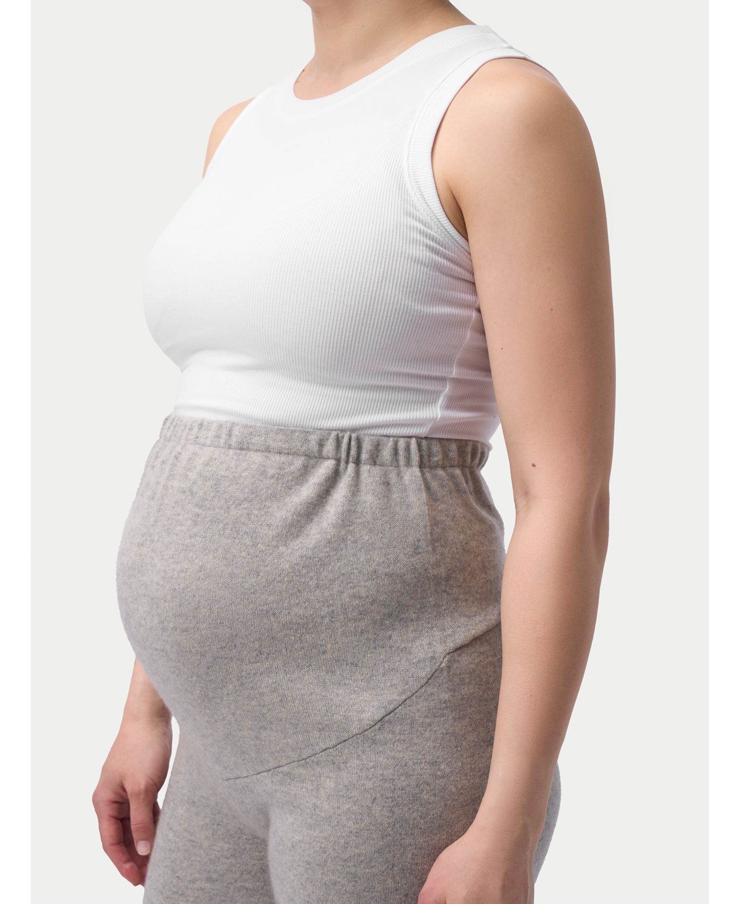 Женские брюки Gobi Cashmere Maternity Wide-Leg Knitted Cashmere, цвет: Серый — фото 4