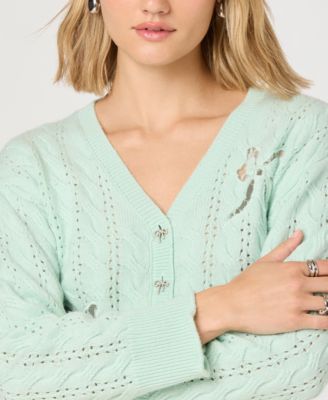 Women's V-Neck Button-Front Sweater