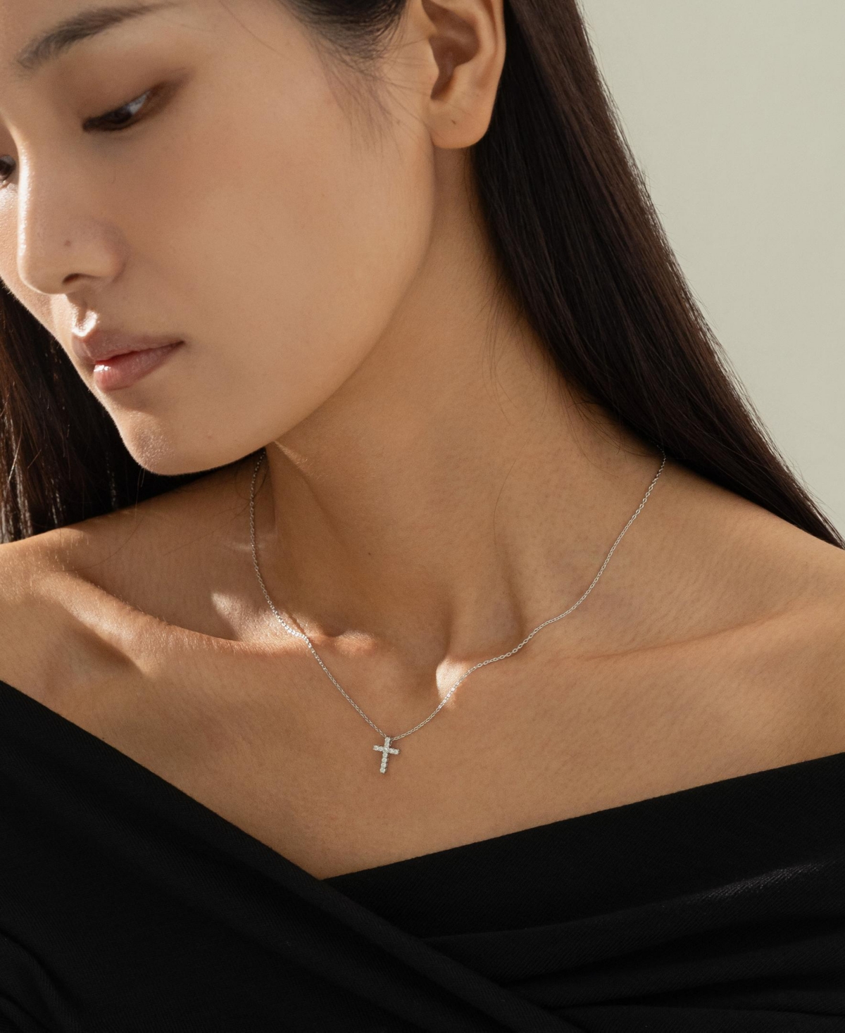 Bearfruit Jewelry Plated Aveline Crystal Cross Necklace Holiday Gift Guide