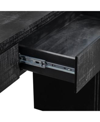 Retro Cabinet Silhouette Console Table with Open Style, Two Top Drawers