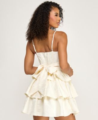 Juniors' Sweetheart Neck Tier Dress