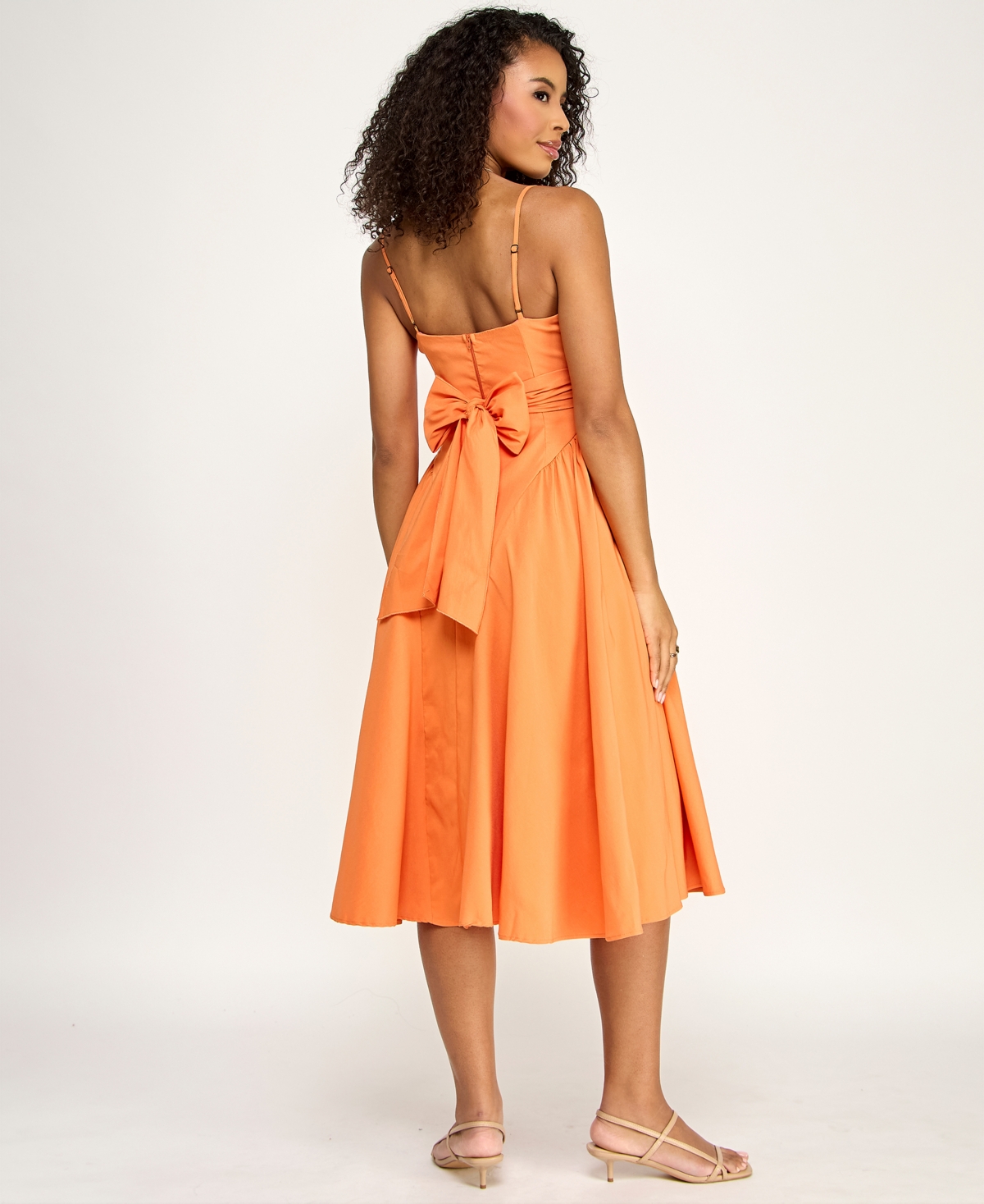 Katia Rae Juniors' Sweetheart-Neck Bow-Back Dress