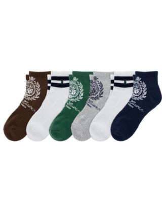 Men's Ralph Lauren Crest Quarter Socks, 6-Pack