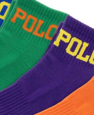 Men's Color Logo Quarter Socks, 6-Pack