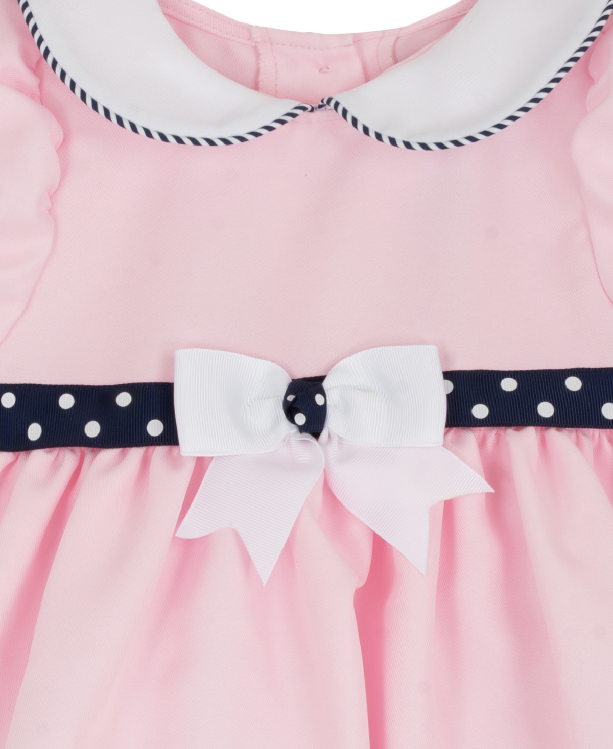 Rare Editions Baby Girls' Polka Dot Nautical Round Neck Dress, Panty and Hat, 3-Piece Set