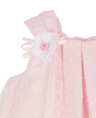 Baby Girls' Clip Dot Round Neck Mesh Top and Knit Leggings, 2-Piece Set