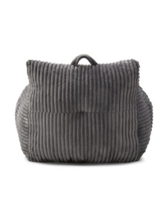 Streamdale Giant Plush Bean Bag Chair with Footstool - Comfy Grey Lounge