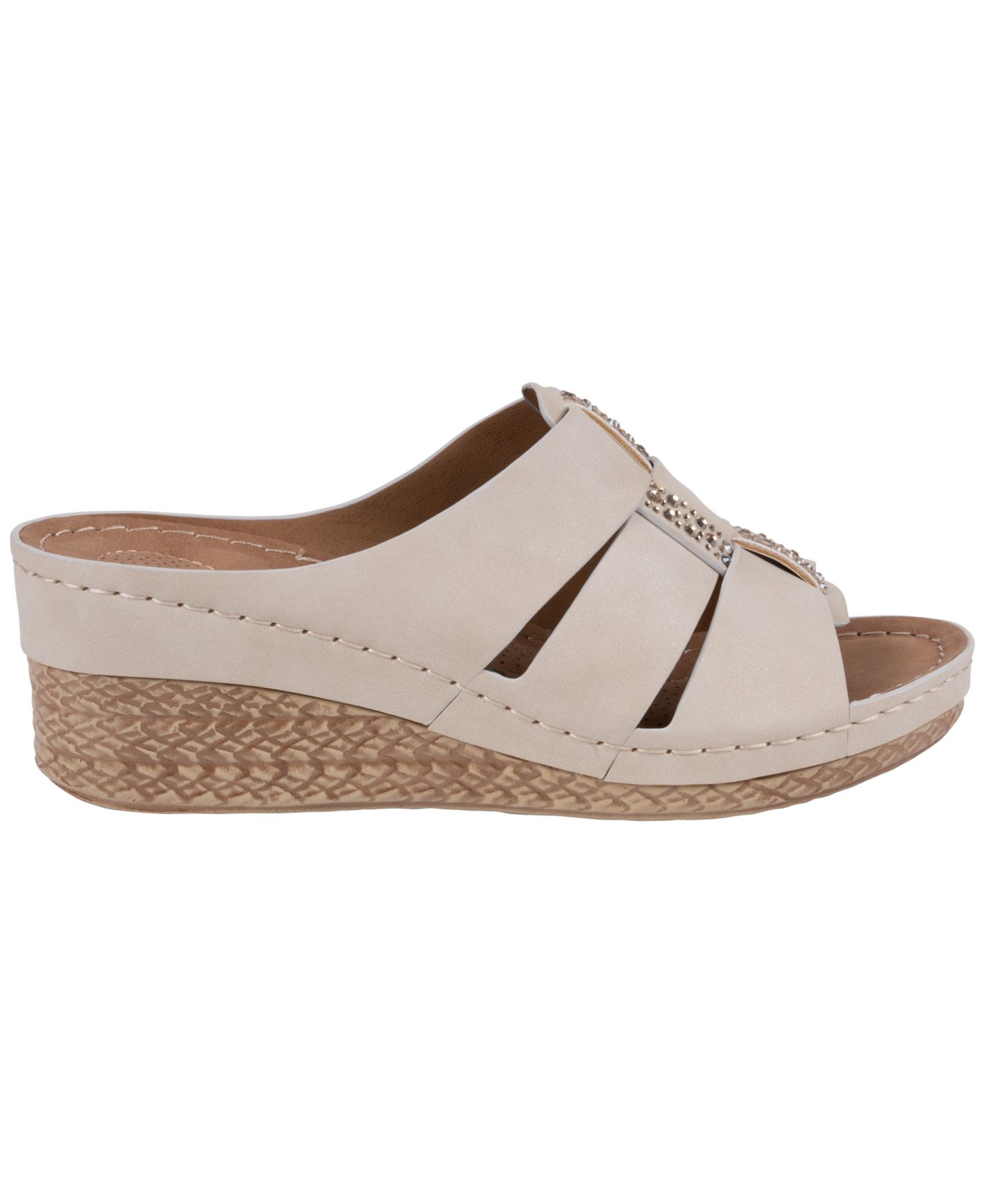 Женские сандалии GC Shoes Monte Embellished Wedge, цвет: Бежевый — фото 2