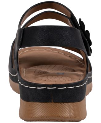 Women's Cadance Double Band Rosette Comfort Sandals