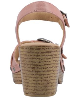 Women's Sisilia Stacked Heel Ankle Strap Sandals