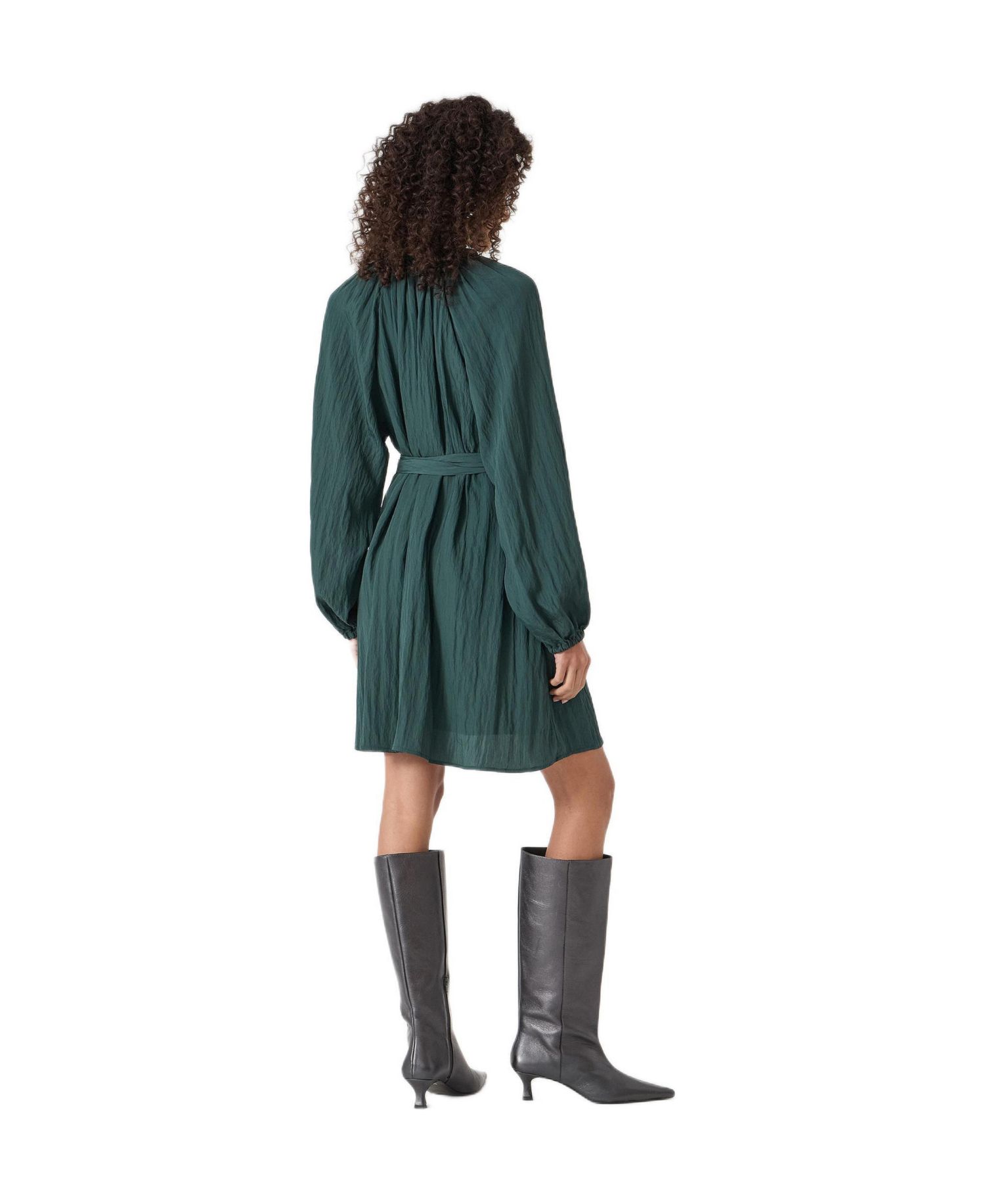 Women's Ruffled Long Sleeve Mini Dress