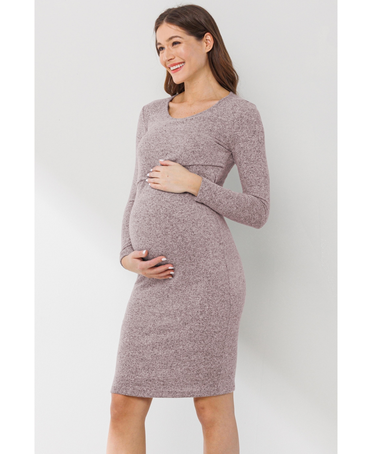 Hello Miz Maternity Long Sleeve Bodycon Nursing Dress