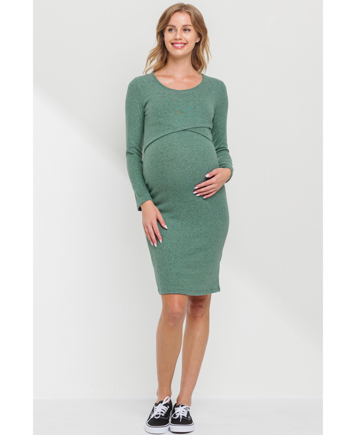 Hello Miz Maternity Long Sleeve Bodycon Nursing Dress