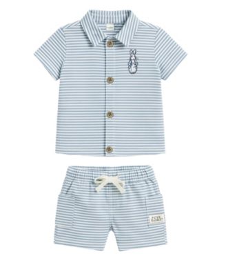 Baby Boys' Peter Rabbit Button-Down Shirt and Shorts, 2-Piece Set