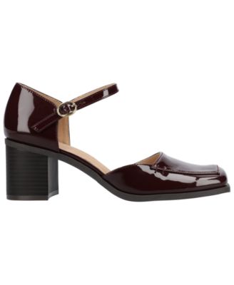 Women's Evangeline Block Heel Square Toe Pumps