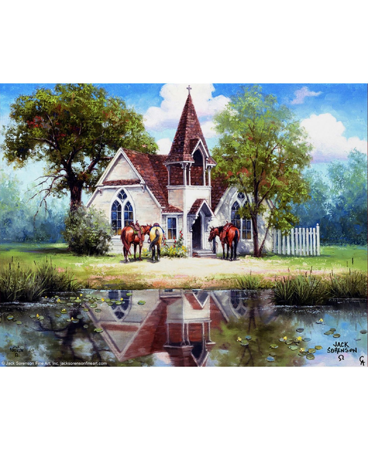 Детский пазл SunsOut Reflections of a Country Church 1000 Piece Interlocking Jigsaw Puzzle, от 15 лет — фото 3