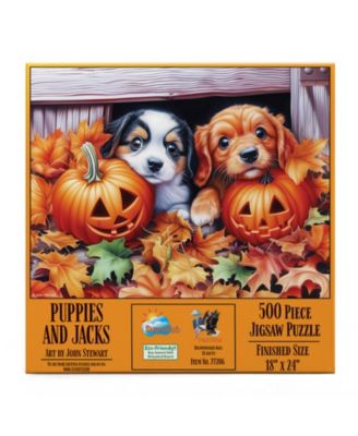 Puppies and Jacks 500 piece Jigsaw Puzzle for Adults Halloween