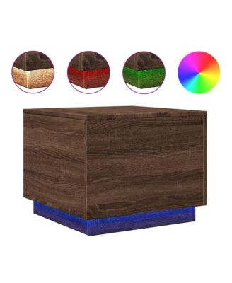 Coffee Table Brown Oak Engineered wood 19.7x19.7x15.7 in