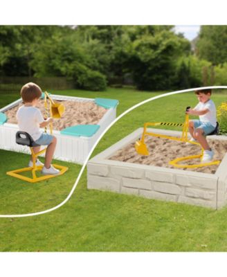 Kids Metal Sand Digger Ride On Toy Excavator with 360° Swivel Seat