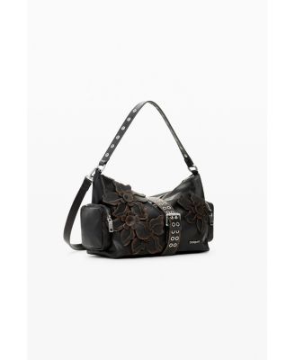 Women's Medium bag with flower appliques