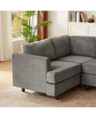 Corduroy 6-Seater Modular Sectional Sofa