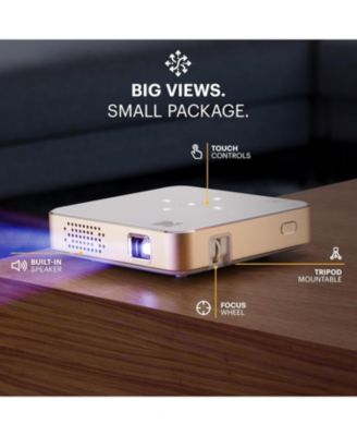 Luma 75 Ultra Mini Projector, Portable Pico Projector with 60" Screen, Tripod & Case (White)