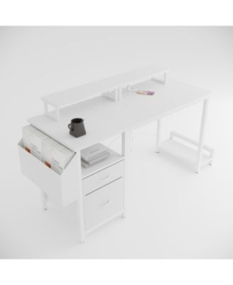  47" Multifunctional Desk with Power Outlet and Storage