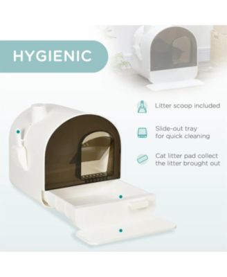 Pure White Cat Litter Box with Lid Scoop and Filter A Clean Look for a Fresher Home