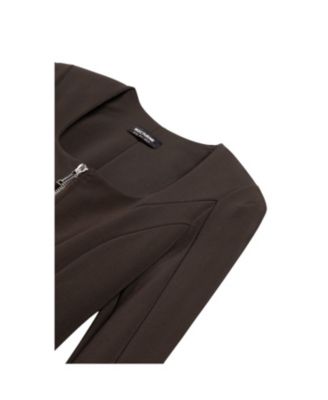 Women's Zip-Front Structured Top