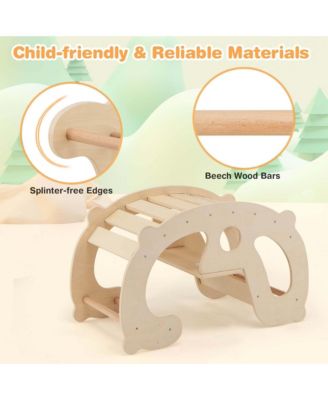 2-in-1 Rocking Horse Arch for Kids with Rocker Arch Climber Comfortable Backrest