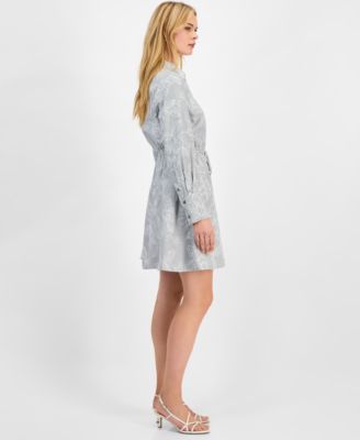 Women's Floral Stripe Shirtdress