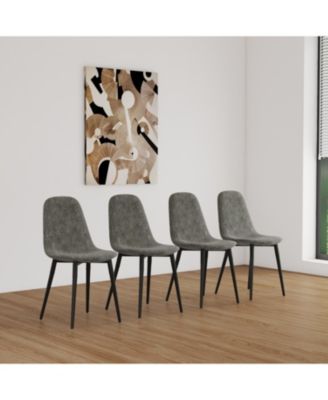 Modern Accent Dining Chairs (Set of 4, Grey
