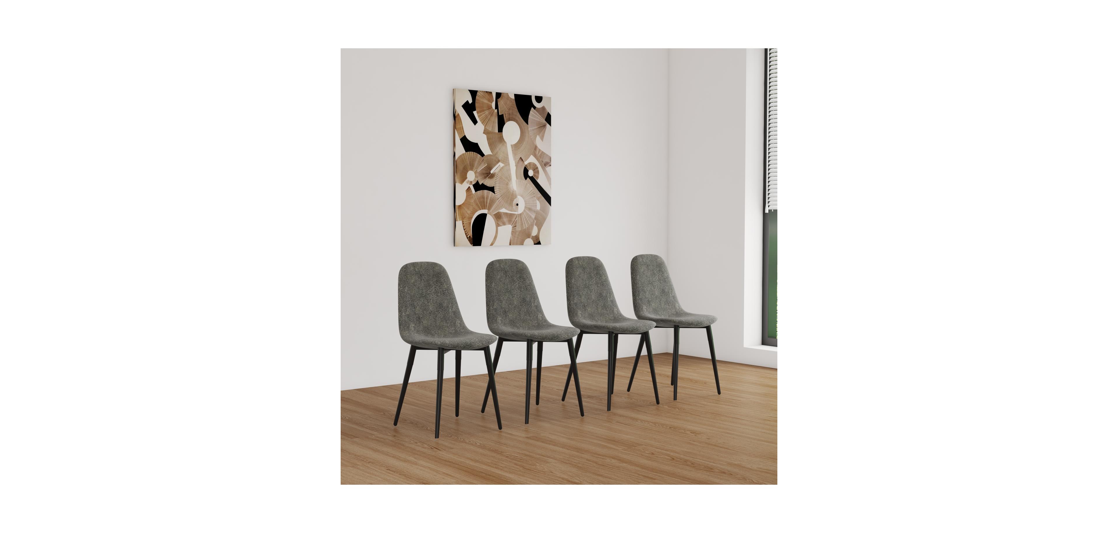 Streamdale Furniture Modern Accent Dining Chairs (Set of 4, Grey