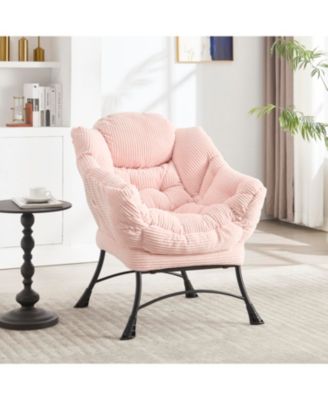 Pink Lazy Chair with Ottoman