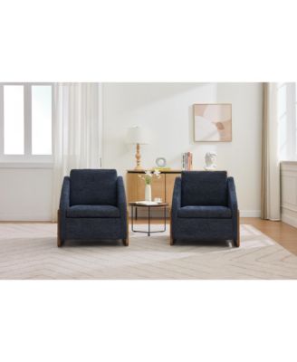 Elegant Modern Chenille Armchair with Wooden Frame and Cushioned Comfort