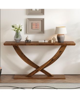 Streamdale Mira 57" Rustic Console Table with Cross-Legs