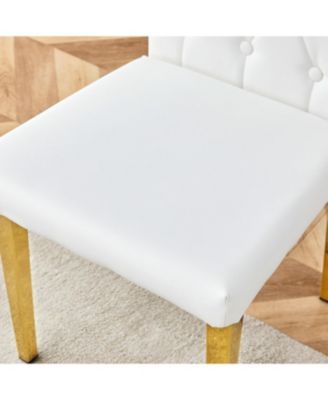 White Armless Dining Chairs (4-Piece Set)