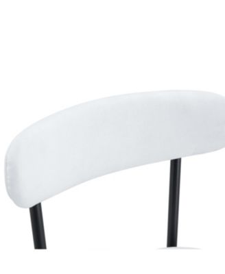 Ergonomic Bar Chairs White Cushions 35.5" High Black & White