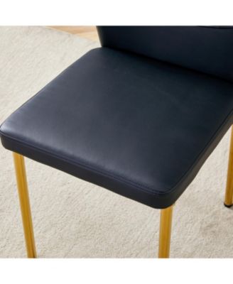 Luxury Black PU Dining Chairs - Gold Legs (Set of 4)
