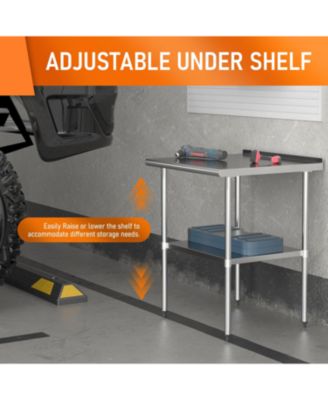 Stainless Steel Table 30x36 with Adjustable Shelf