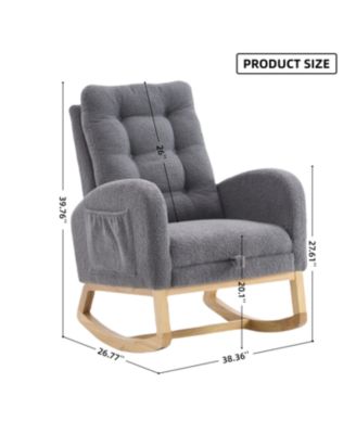 Dark Gray Rocking Chair with Footrest