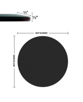 24" Round Black Tempered Glass Table Top - 1/2" Thick